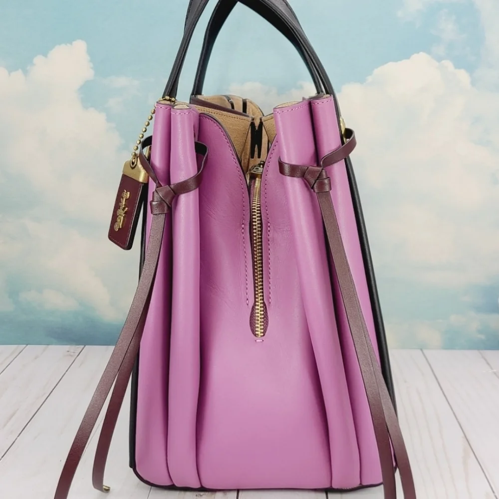 Coach 1941 Harmony Two-Tone Oxblood & Plum Leather Hobo